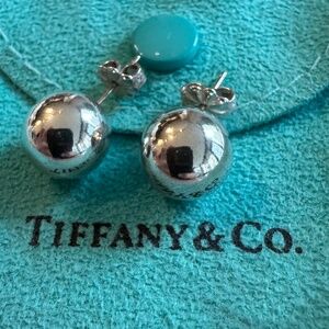 Tiffany & Co. 925 Sterling Silver 10mm Bead Ball Stud Earrings